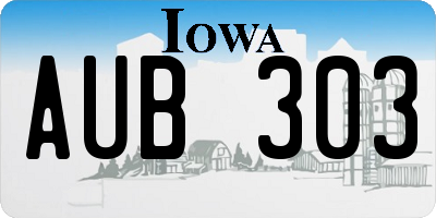 IA license plate AUB303