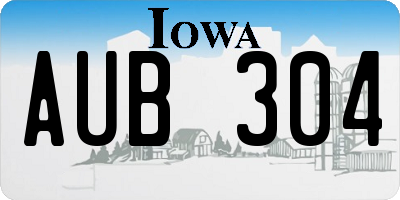 IA license plate AUB304