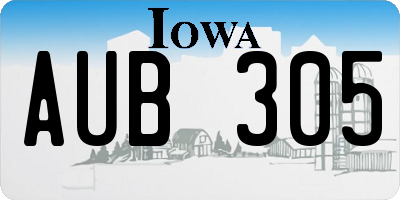 IA license plate AUB305
