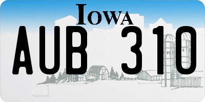 IA license plate AUB310