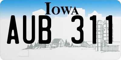 IA license plate AUB311