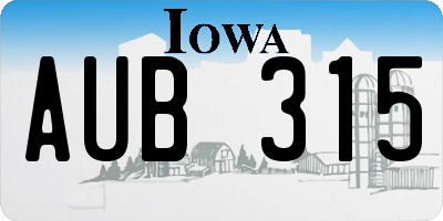 IA license plate AUB315