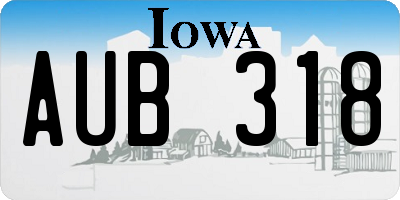 IA license plate AUB318