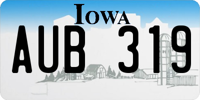 IA license plate AUB319