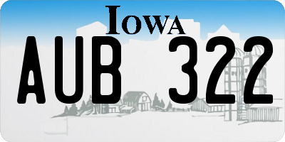 IA license plate AUB322