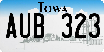 IA license plate AUB323