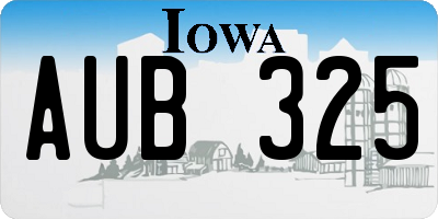 IA license plate AUB325