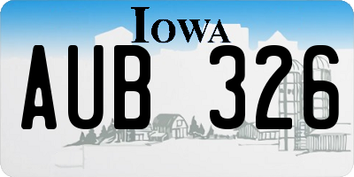 IA license plate AUB326