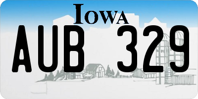 IA license plate AUB329