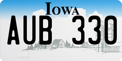 IA license plate AUB330