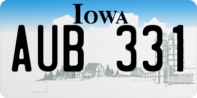 IA license plate AUB331