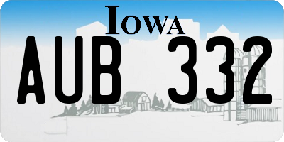 IA license plate AUB332
