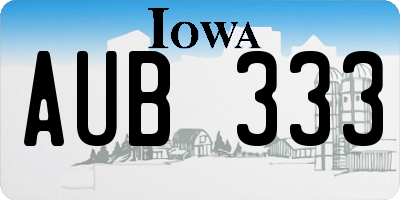IA license plate AUB333