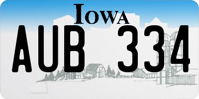 IA license plate AUB334