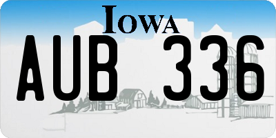 IA license plate AUB336