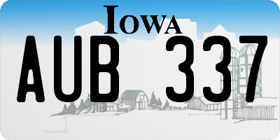 IA license plate AUB337