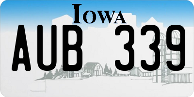 IA license plate AUB339