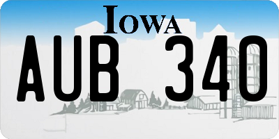 IA license plate AUB340