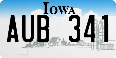 IA license plate AUB341