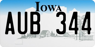 IA license plate AUB344