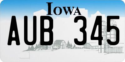IA license plate AUB345