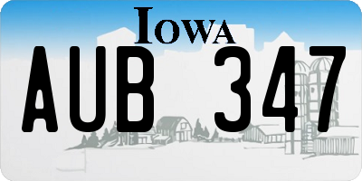 IA license plate AUB347