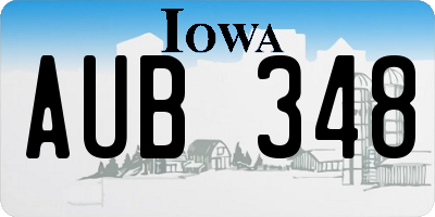IA license plate AUB348