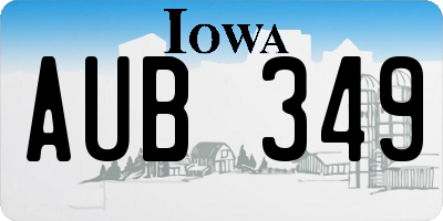 IA license plate AUB349