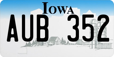 IA license plate AUB352