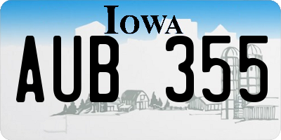 IA license plate AUB355