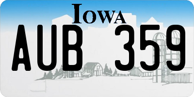 IA license plate AUB359