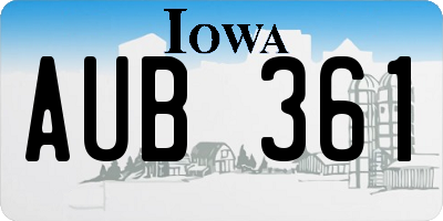 IA license plate AUB361