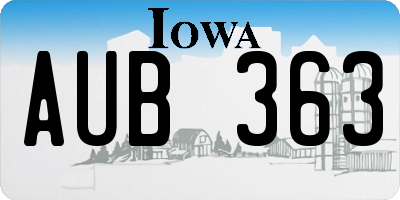 IA license plate AUB363