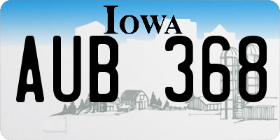 IA license plate AUB368