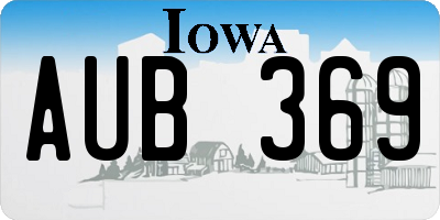 IA license plate AUB369