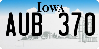 IA license plate AUB370