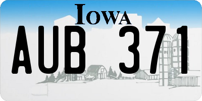 IA license plate AUB371