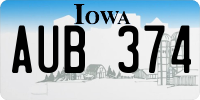 IA license plate AUB374