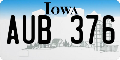 IA license plate AUB376
