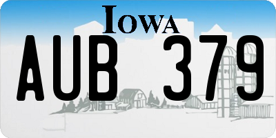 IA license plate AUB379