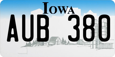 IA license plate AUB380