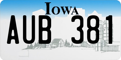 IA license plate AUB381