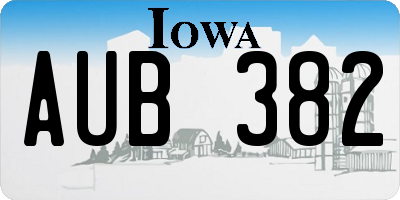 IA license plate AUB382