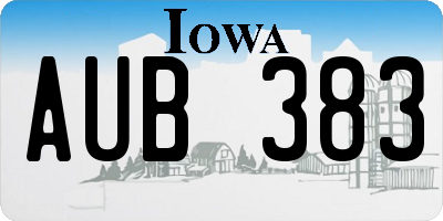 IA license plate AUB383