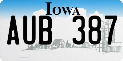 IA license plate AUB387