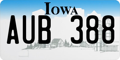 IA license plate AUB388