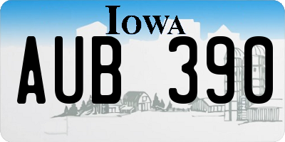 IA license plate AUB390
