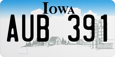 IA license plate AUB391