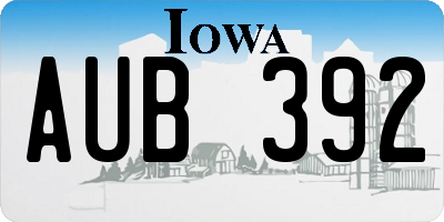 IA license plate AUB392