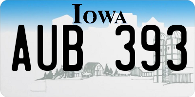 IA license plate AUB393